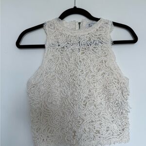 Zara Cream Textured Sleeveless Blouse